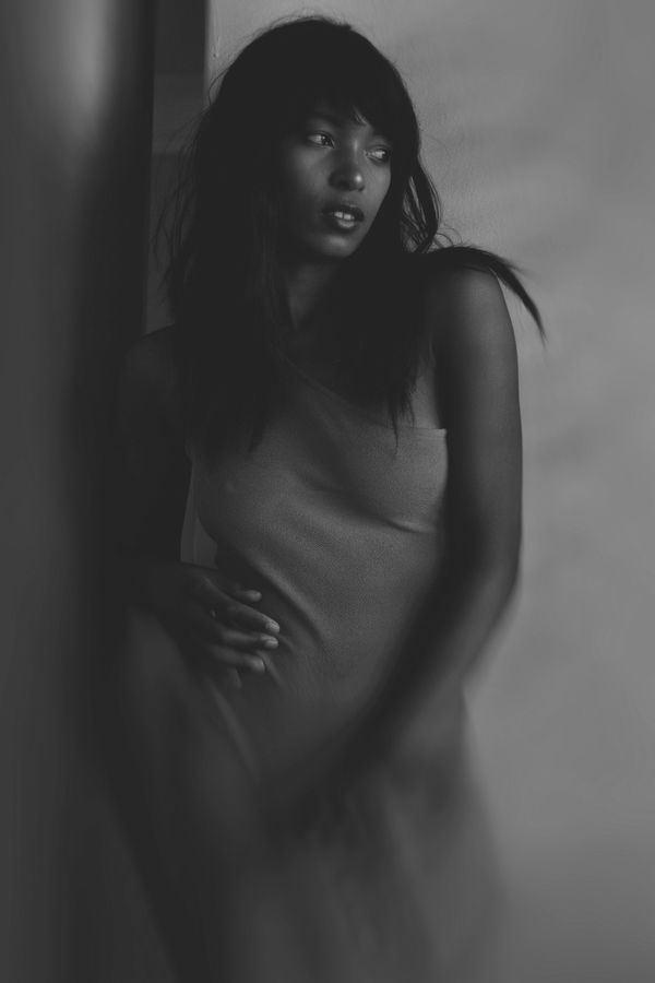 Soft-focus black and white figure study